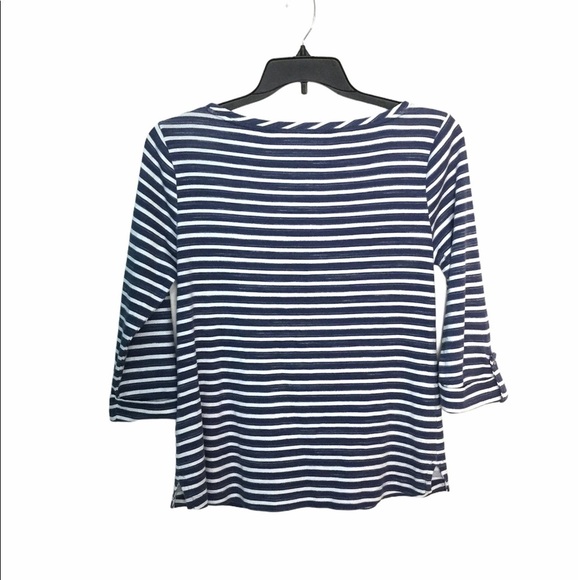 Women’s Croft Barrow M Medium 8 - 10 Crewneck Shirt Striped Navy White NWOT - Picture 3 of 8